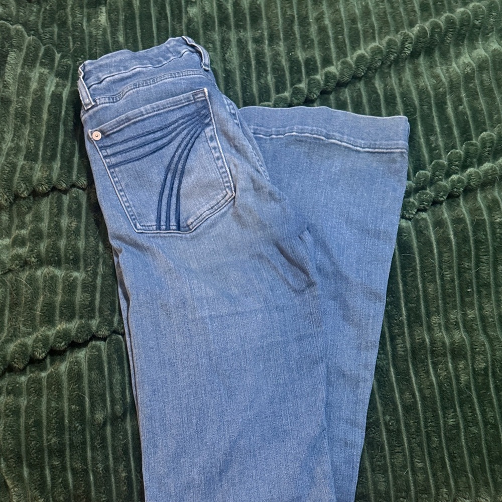 7 For All Mankind Blue Straight Leg Jeans